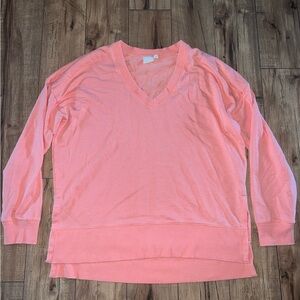 peach v-neck top
